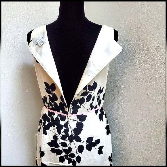 Ann Taylor LOFT Black and White w/Light Pink Summer Floral Shift Dress Size 6 - Picture 11 of 14